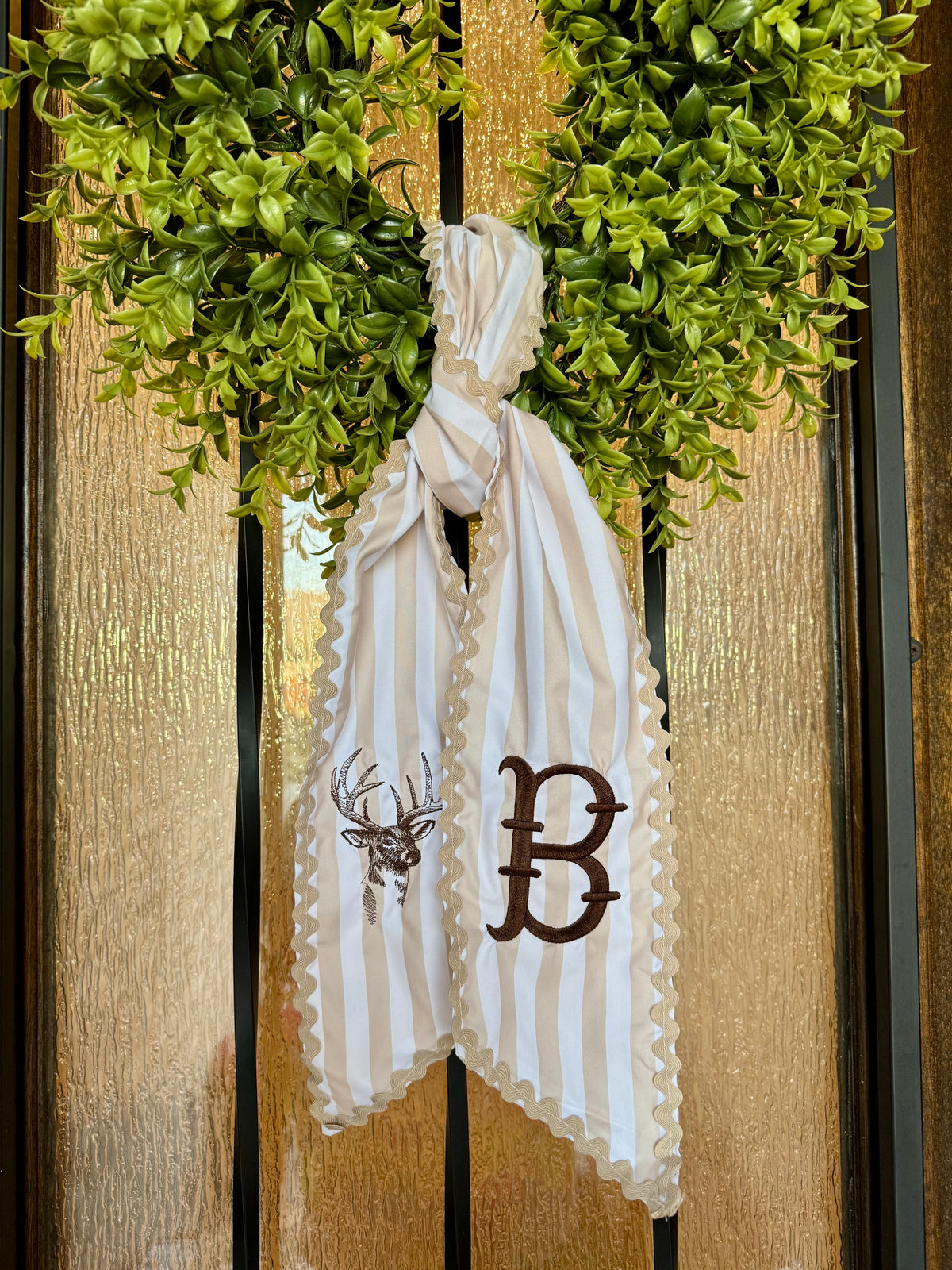 Deer wreath sash