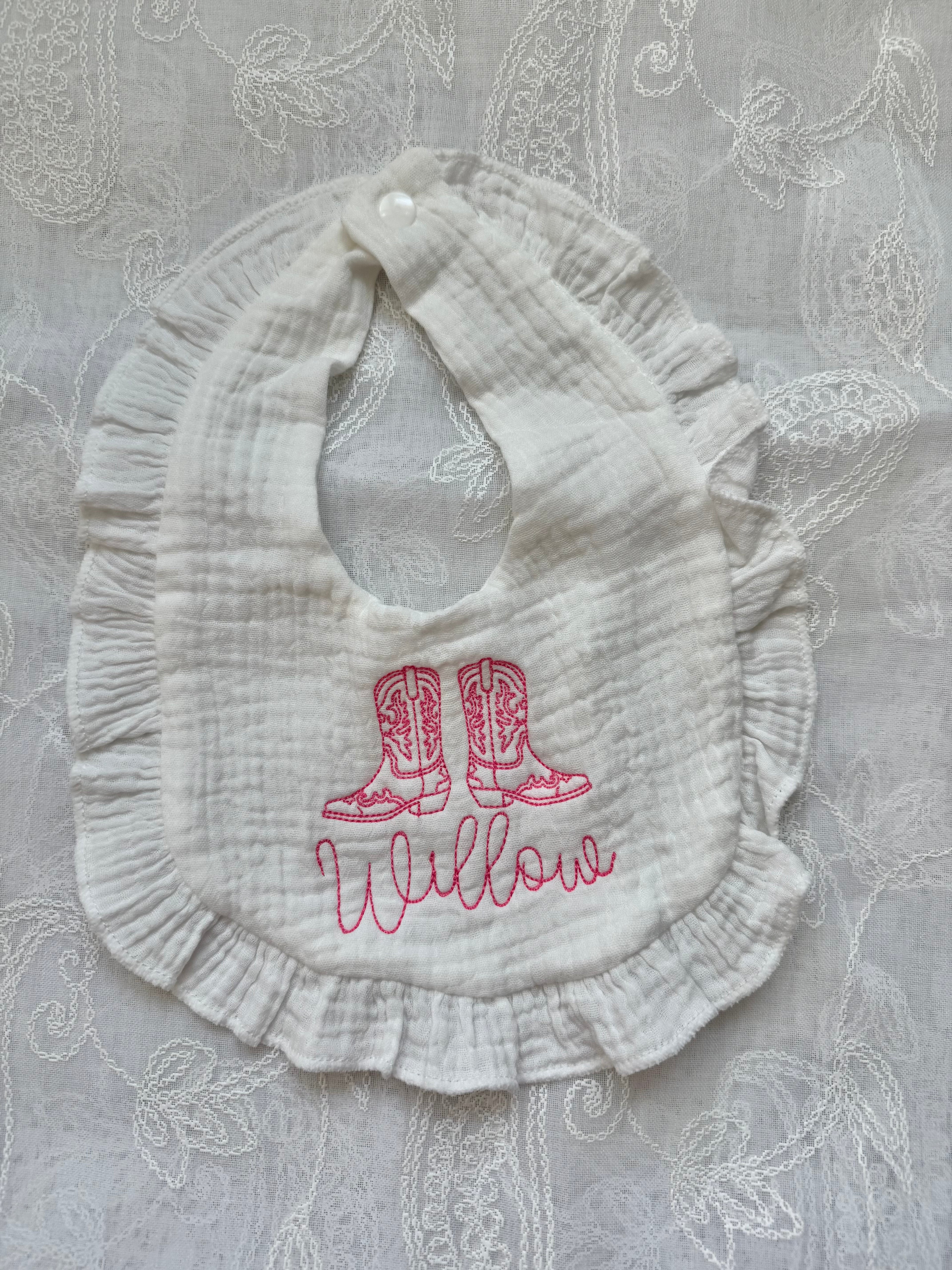Cowgirl ruffle bib