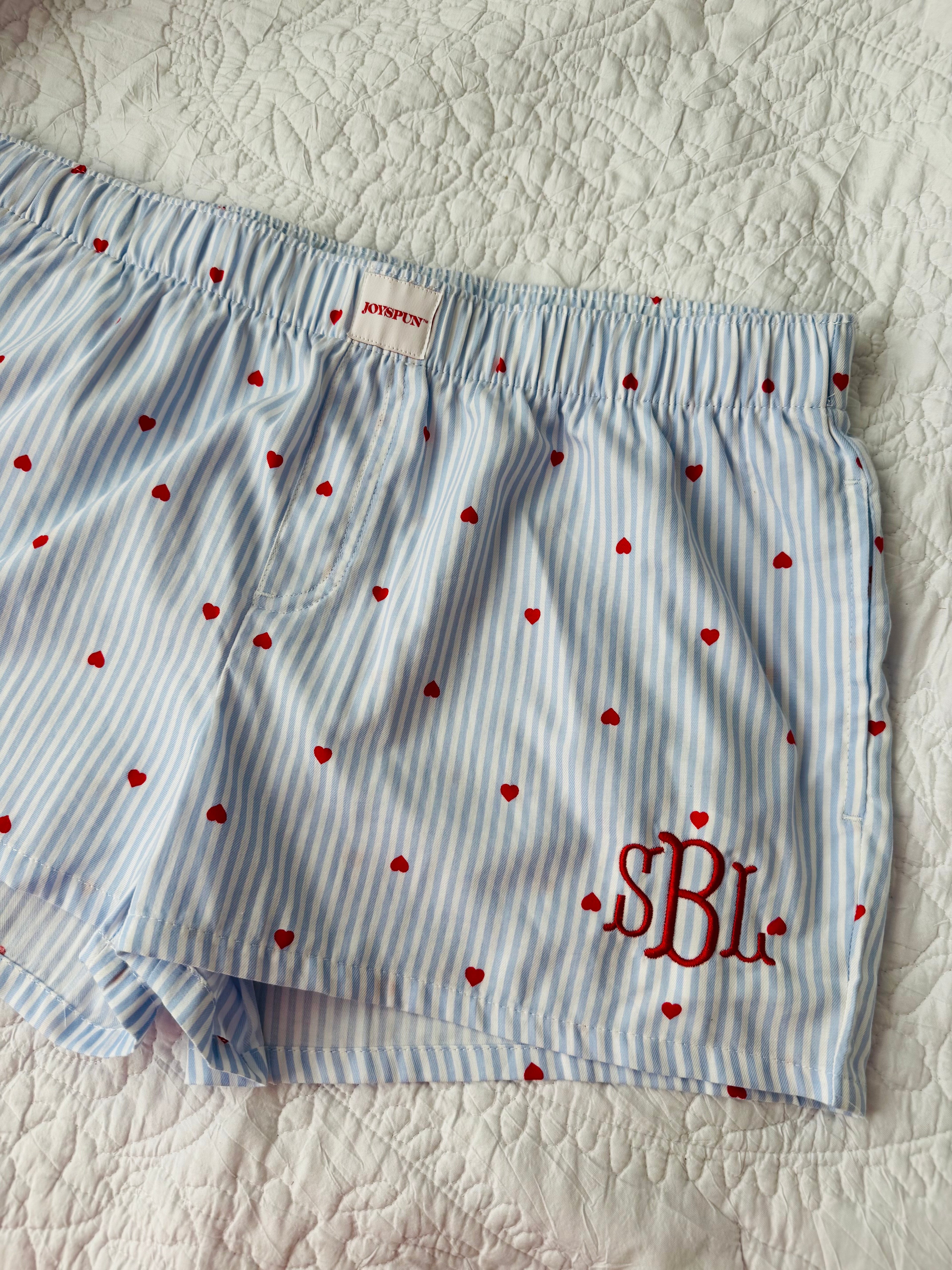 Embroidered PJ shorts