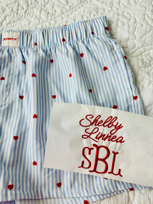 Embroidered PJ shorts