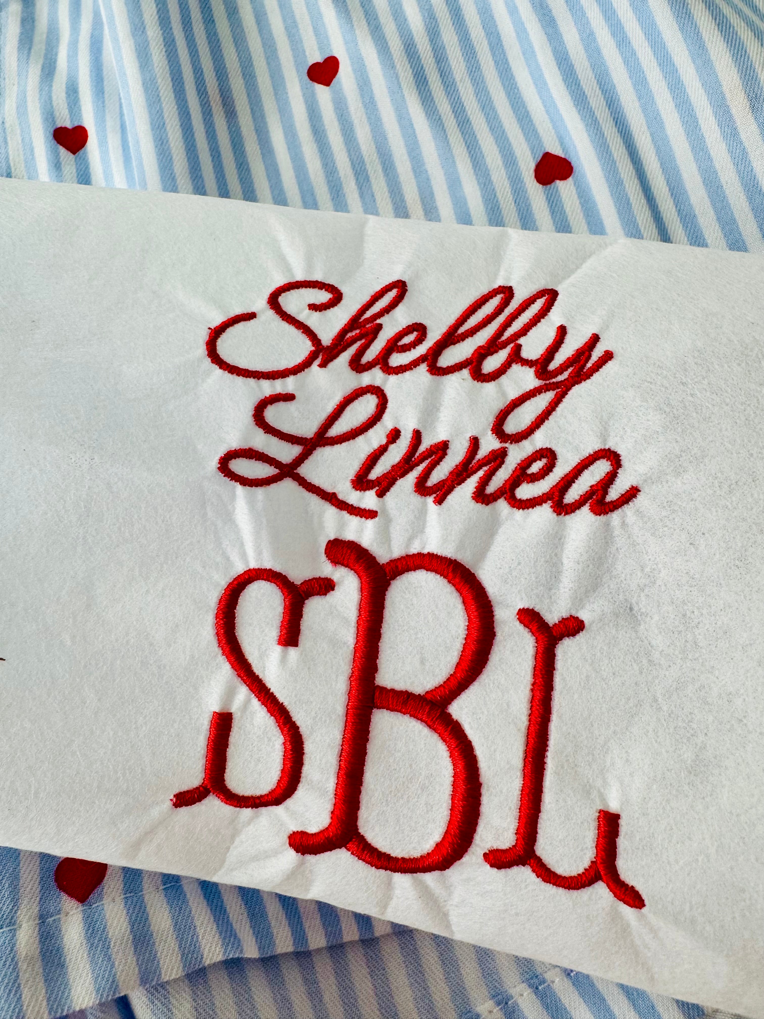 Embroidered PJ shorts