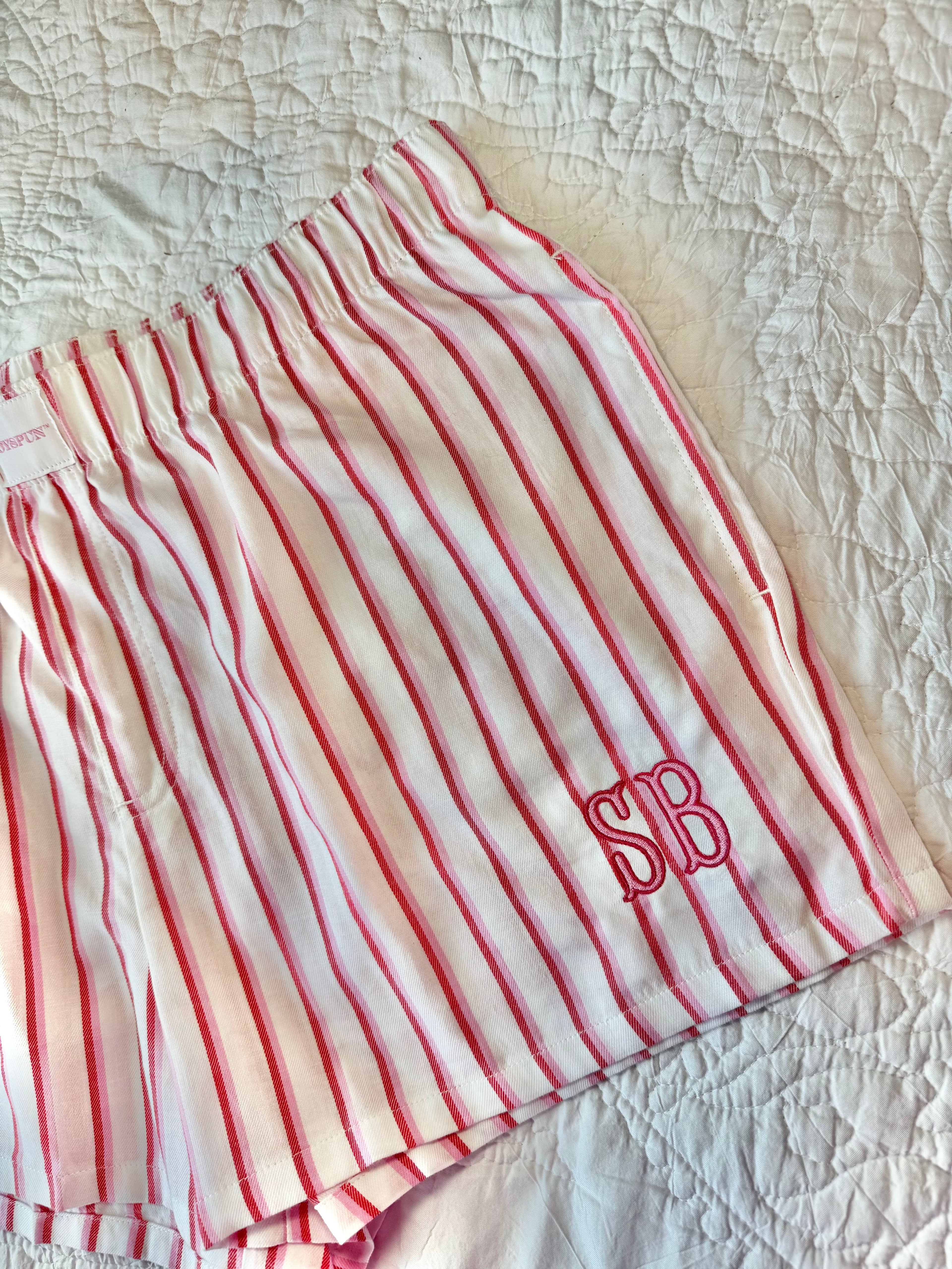 Pink Stripe Pj Shorts