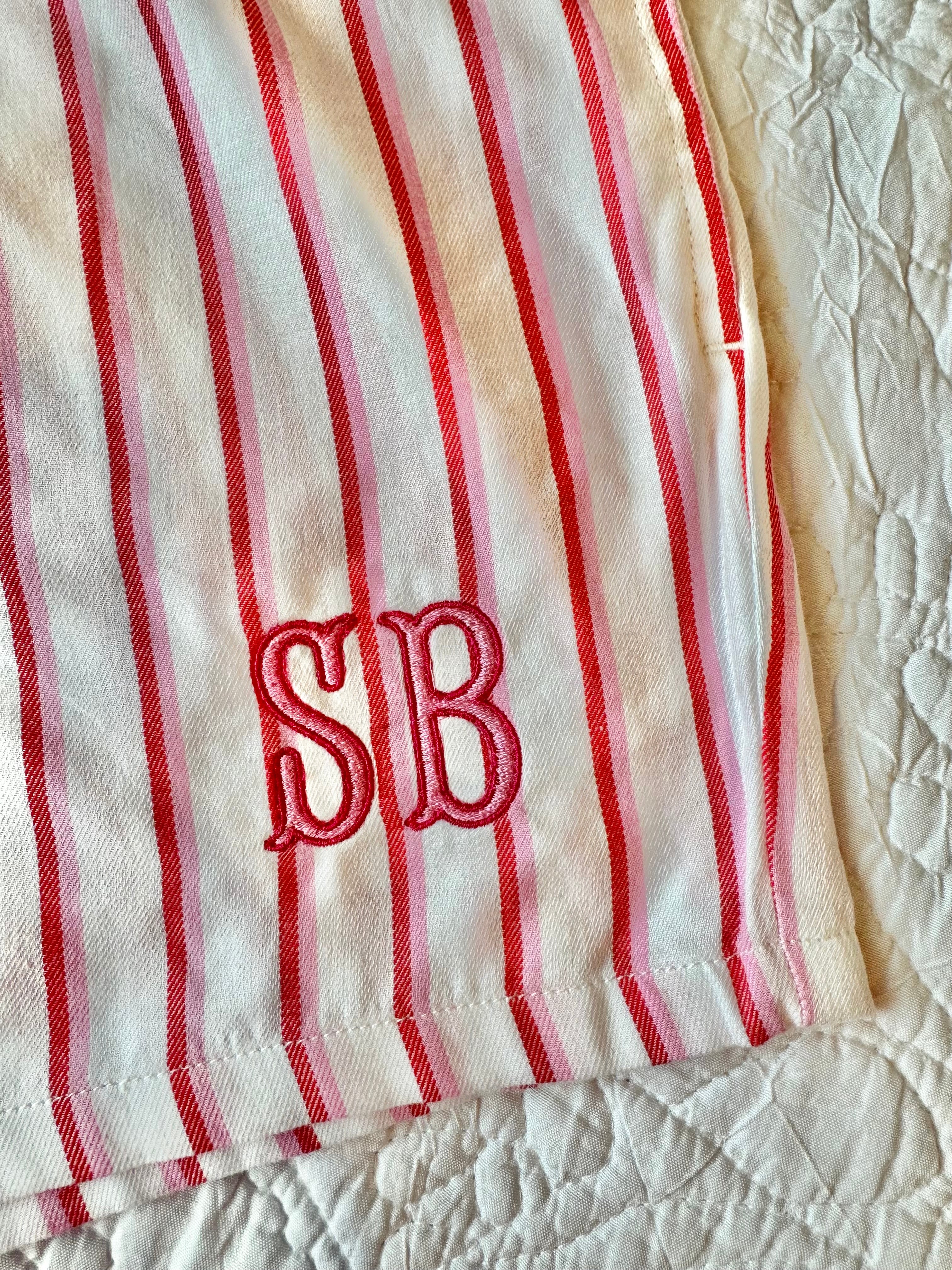 Pink Stripe Pj Shorts